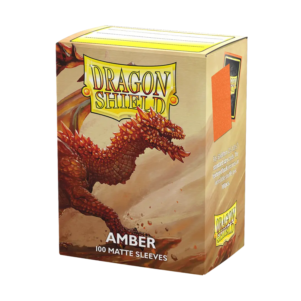 Dragon Shield - 100 Matte Textured Back Sleeves - Amber - Standard Size