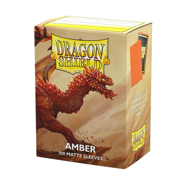 Dragon Shield - 100 Matte Textured Back Sleeves - Amber - Standard Size
