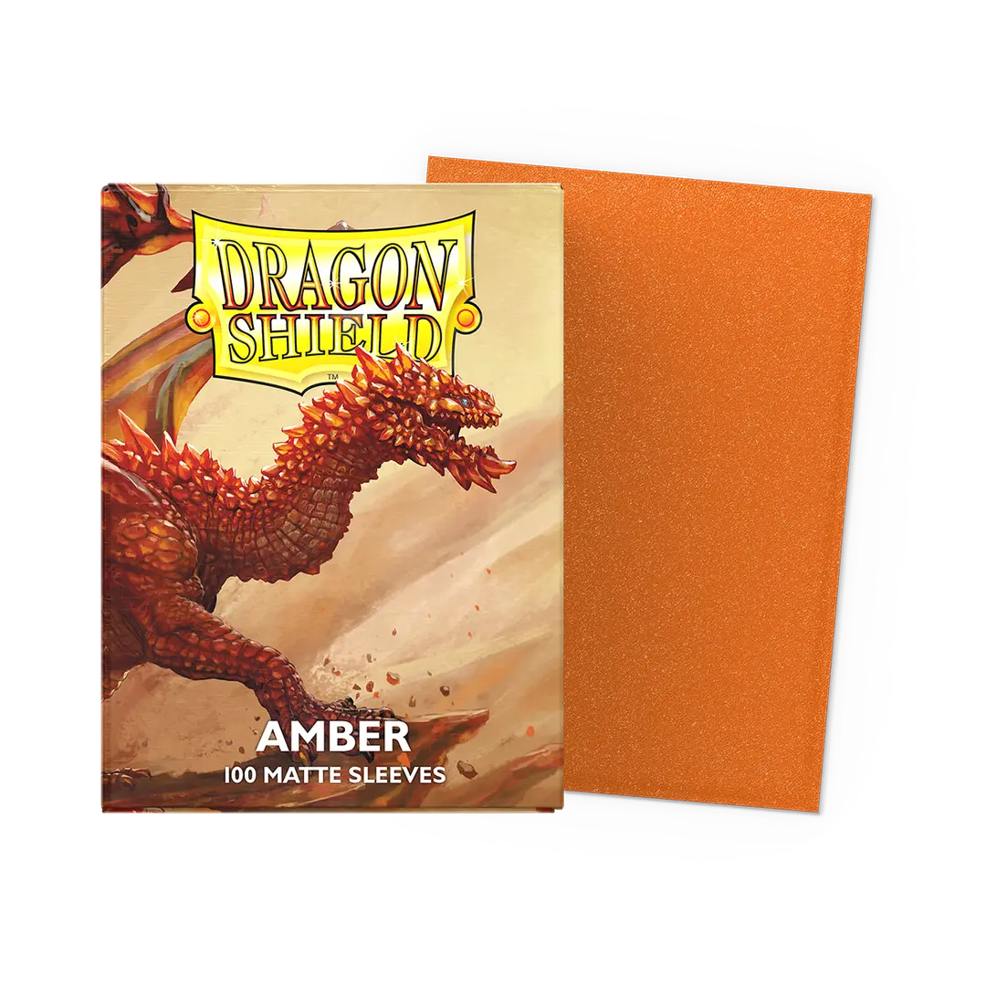 Dragon Shield - 100 Matte Textured Back Sleeves - Amber - Standard Size