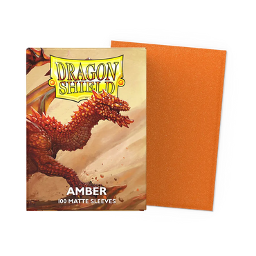 Dragon Shield - 100 Matte Textured Back Sleeves - Amber - Standard Size