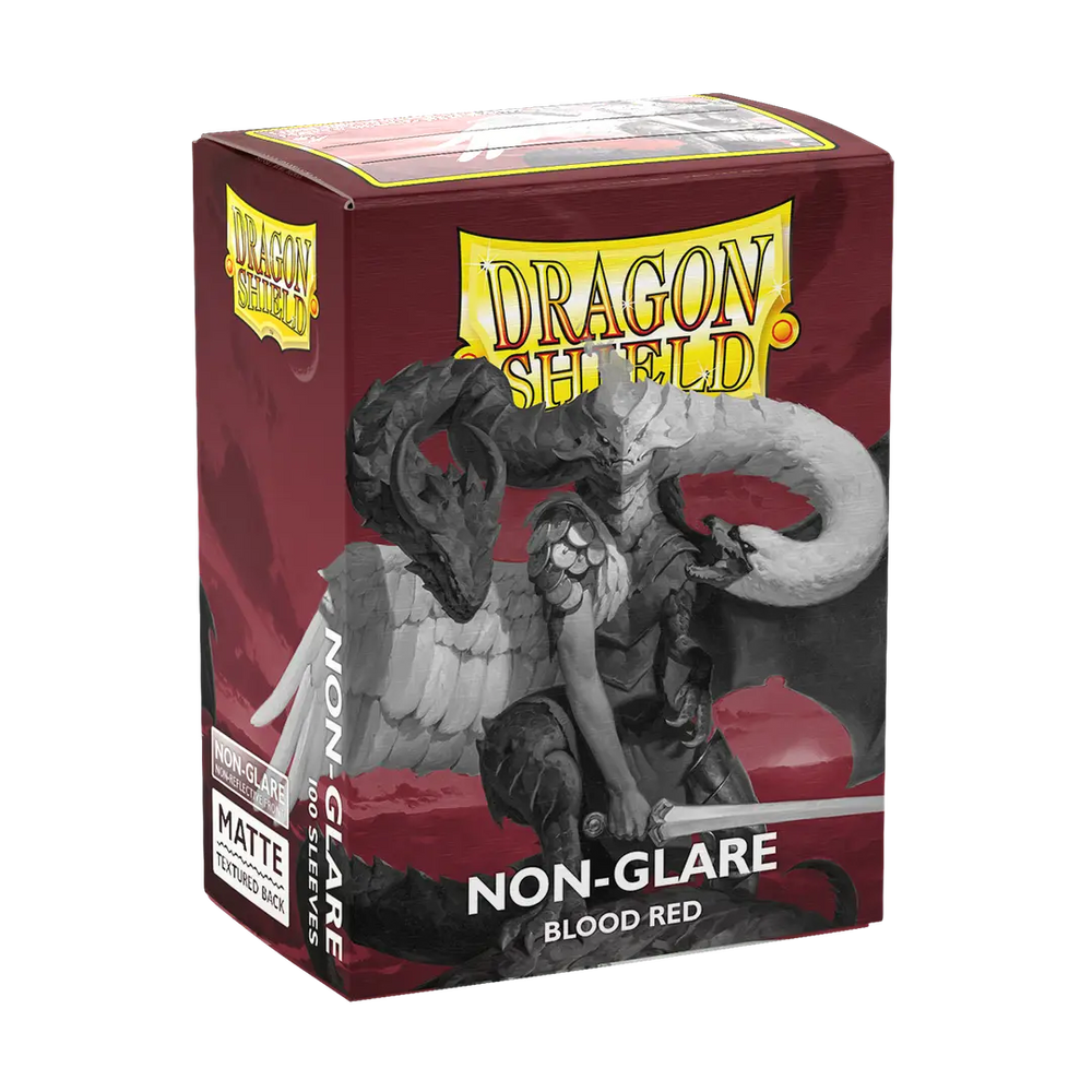 Dragon Shield - 100 Matte Textured Back Sleeves - Blood Red - Non-Glare - Standard Size