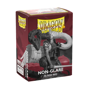 Dragon Shield - 100 Matte Textured Back Sleeves - Blood Red - Non-Glare - Standard Size