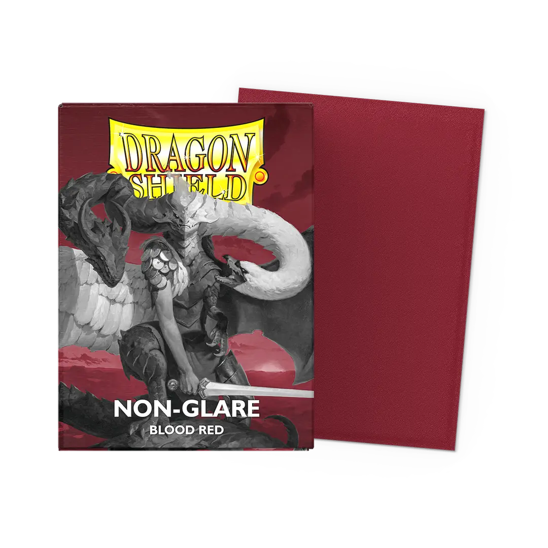 Dragon Shield - 100 Matte Textured Back Sleeves - Blood Red - Non-Glare - Standard Size