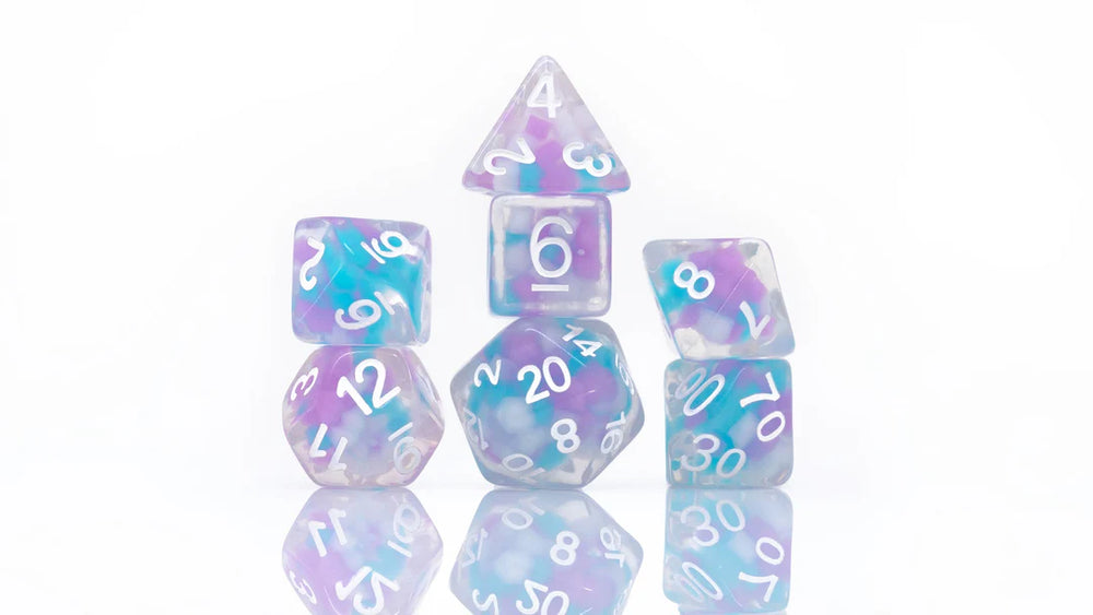 Sirius Dice - Cotton Candy Glowworm Dice Set