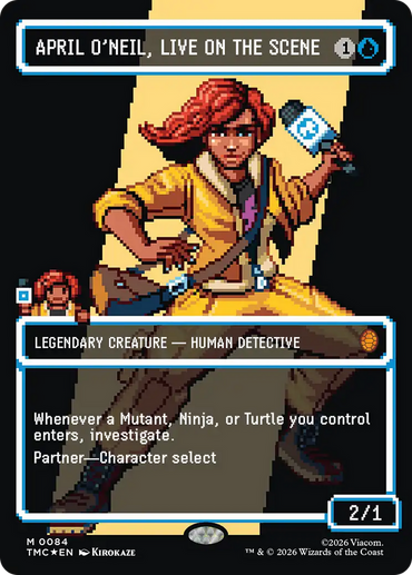 April O'Neil, Live on the Scene (Borderless) (Surge Foil) [Teenage Mutant Ninja Turtles Commander]