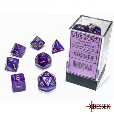 Chessex - 7 - Die Set - Borealis - Purple/Gold [CHX25787]