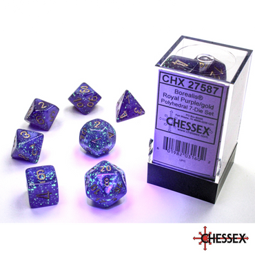 Chessex - 7 - Die Set - Borealis - Purple/Gold [CHX25787]