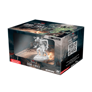 Wizkids D&D Nolzur's Marvelous Miniatures: Dire Troll - Paint Night Kit , Grey